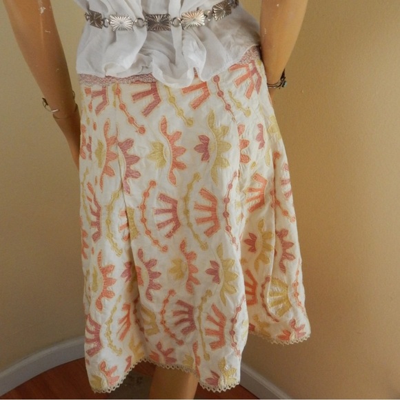 Cynthia Steffe Embroidered Abstract‎ Full A-line Skirt Multicolor Women’s 2 EUC - Picture 3 of 10